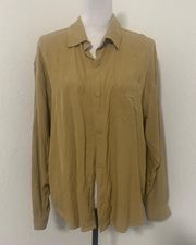 Women’s Size XL Long Sleeve Button Up Blouse Tan