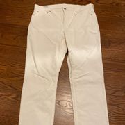 Brand New (No Tags)  Cream Corduroy Cigarette High Rise Pants (Size 16/33 R)