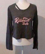 NWOT  Babe Distressed Long Sleeve T-SHIRT Size XL