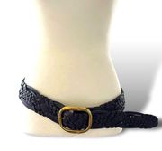 Lands end wide leather braided bohemian belt