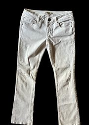 Womens  Mid Rise White Boot Cut Slim Denim Jeans 2