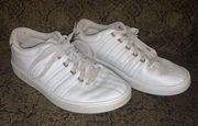 K-Swiss white tennis shoes, size 7