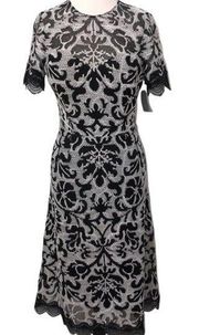 JS Collections Embroidered Lace Scalloped Trim Cocktail Dress Size 2 NWOT