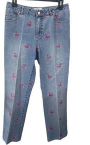 Lilly Pulitzer vintage embroidered straight leg jeans