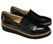 Naturalizer Shoes Womens 7 Effie Platform Slip On Loafers Comfort Patent Black