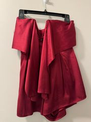 Wine Strapless Romper