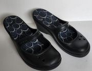 Crocs Frances Black Wedge Clogs Size 8