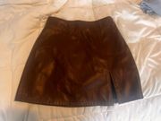 Kendal  And Kylie Brown Leather Skirt