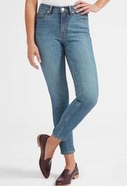 EVERLANE Size 26 THE HIGH RISE SKINNY Ankle Crop Jean Medium Wash Cotton Stretch