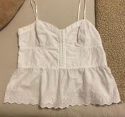 American Eagle White Babydoll Top