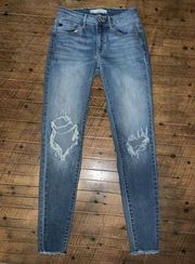 Kancan distressed cropped raw hem 1/24 jeans