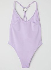 NWT H&M Lilac One Piece Ring Detail Swimsuit SZ-12