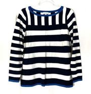 Susan Graver | Navy & White Stripe Rayon Blend Sweater