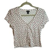 RUE 21 CHERRY PRINT CROPPED TOP