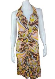 Rue 21 Women 4X Full-Button Bodycon Backless Tube Dress Bohemiam 70s Swirl NWT