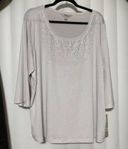 Laura Ashley silver dazzled dressy blouse