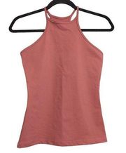 Buff Bunny Womens Tank Top Pink Sleeveless Halter Neck Stretch Racer Back M