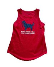 LIFE IS GOOD Dog Person Red Tank Top Size Small