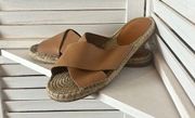 GAP Buff Leather Espadrille Criss Cross Sandals