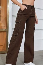 Coffee Brown Cargo Pants 