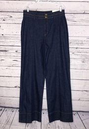 Ann Taylor NWT Size 10T Dark Blue Wash Wide Leg High Rise Denim Jeans