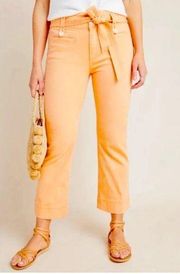 Anthropologie Pilcro and the Letterpress Orange Belted High Rise Flare Jeans 26