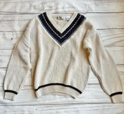 Basix Fenn Wright & Manson Vintage Oatmeal Knit Sweater Size L