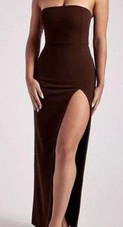 NEW  Rachel Split Front Dress Chocolate