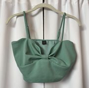 SheIn New  Mint Green Bow Crop Tank Top Size Small