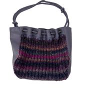 Purple Knit Large Hobo Bag