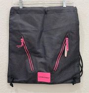 VSX VICTORIA’s SECRET Sport Black/Pink Mesh Drawstring Gym Bag Backpack NWT