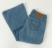 EXPRESS  Super Flare Low Rise Light Wash Denim 6 R #194