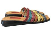Coldwater Creek Women's Leather Sandals Slides Size 7M Square Toe Multicolor