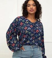 NWT Eloquii Floral Balloon Puff Sleeve Long Sleeve Top