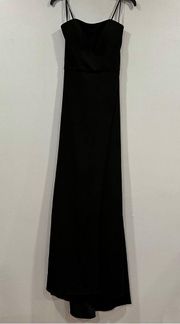 La Femme  28835 Strapless Evening Double Cross Back Jersey Gown Black 6