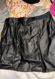 Leather mini skirt