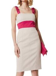 Karen Millen Fitted Sheath Sleeveless Pink Wedding Cocktail Dress Women’s Size 6