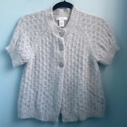 LUCY & Laurel Nylon/Angora Rabbit Hair/Wool Blend Short Sleeve Sweater Size SM