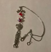 Handmade Heart Bow Tassel Charm Necklace