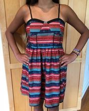 Band of Gypsies multi colored striped boho chic spaghetti strap Dress size Small