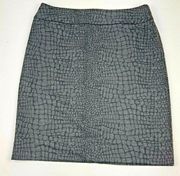 Halogen Miami Geo Print Knit Pencil Skirt Gray Womens Size 10