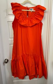 Whit Two Orange Midi Dress