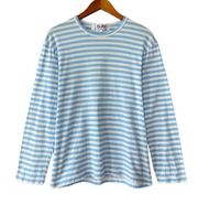 Play Comme des Garçons Blue & White Striped Long Sleeve Tee Size Large