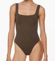 Aritzia Babton Contour Tank Top Thong Bodysuit Coffee Bean Brown Size 2XL New