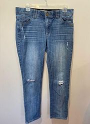 Ab Solution Distressed Straight Leg Jeans Size 8