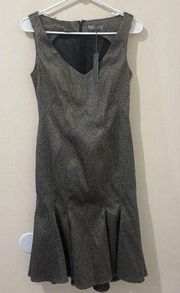 Zac Posen Bonnie Prairie Wind/Black Fluted Scoop Neck Dress Sz 22P