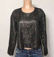 New. Lovers + Friends pewter metallic sequined top. Retails $129. Small.