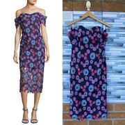Shoshanna Gracia Multicolor Floral Lace Gown size 4