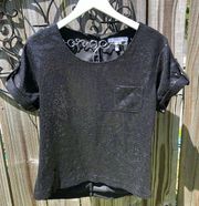 BCBG Generation black Sequined Top XS