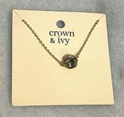 Crown & Ivy necklace Love knot gold tone jewelry New OS